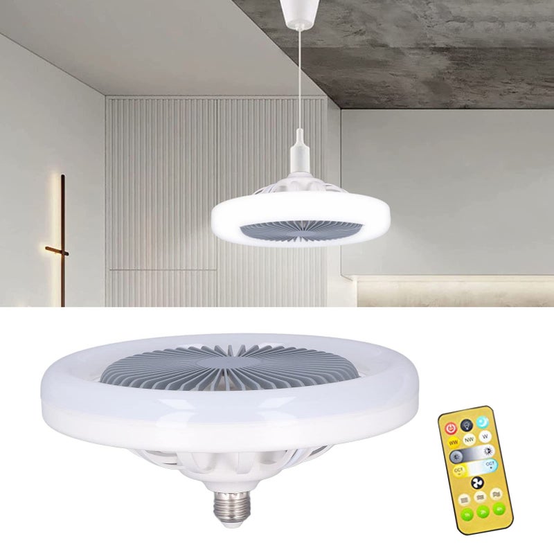 Enclosed Ceiling Fan with Light 30W E27 LED Fan Light 85-265V Ceiling Fan with Light Remote Control Small Ceiling Fan - Image 1