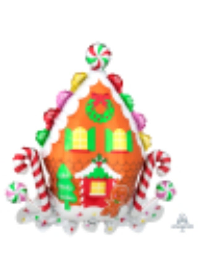 Amscan Christmas P35 Gingerbread House Supershape Foil Balloon - Image 1