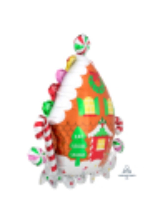 Amscan Christmas P35 Gingerbread House Supershape Foil Balloon - Image 2