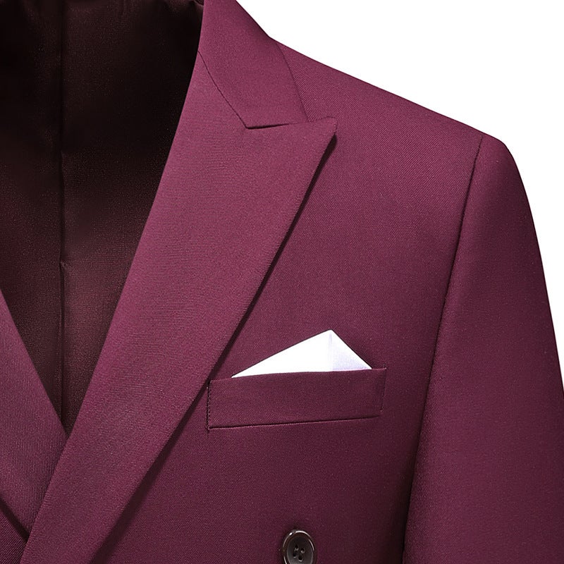 Long-Term Supply Of Men'S Double-Breasted Suits, Two-Piece Jackets, Professional Attire, Banquet Suits, Light Business Slim-Fit Suits - Image 4
