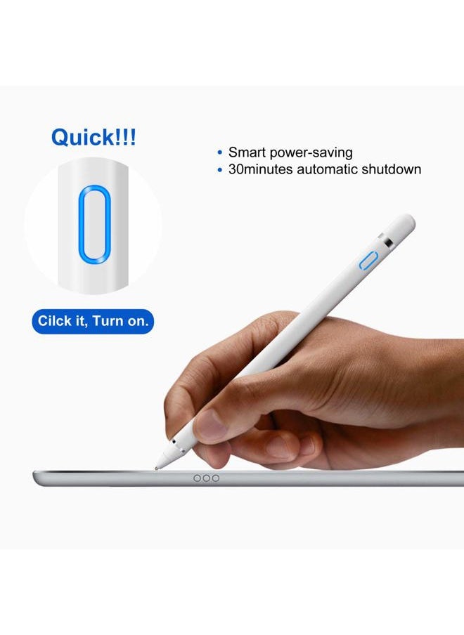 ORIbox - Stylus Pen for iPad, Digital Pencil Smooth Precision Capacitive Pen Ultra Fine Point, Universal for iPhone/iPad Pro/Mini/Air/Android/Microsoft/Surface and Other Touch Screens, E-White - Image 1