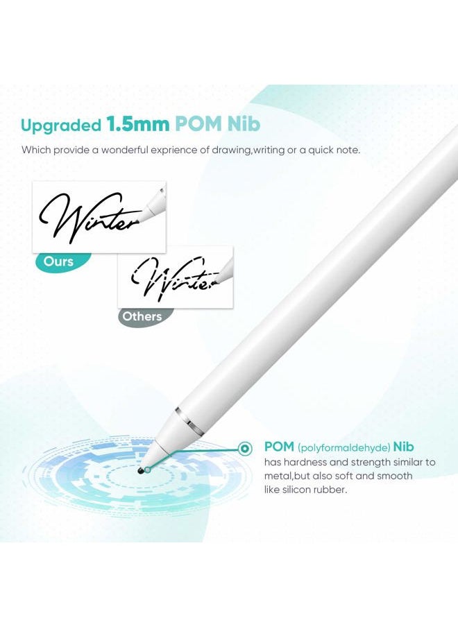 ORIbox - Stylus Pen for iPad, Digital Pencil Smooth Precision Capacitive Pen Ultra Fine Point, Universal for iPhone/iPad Pro/Mini/Air/Android/Microsoft/Surface and Other Touch Screens, E-White - Image 1