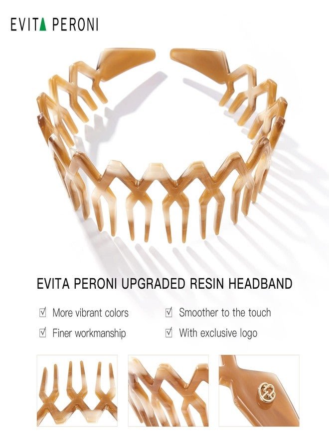 EVITA PERONI Comb Headband for Women and Girls, Zig Zag Headband with Teeth Non-Slip, Upgrade Resin Fashion Headband for Sports, Workout, Yoga, and Washing Face - Image 4