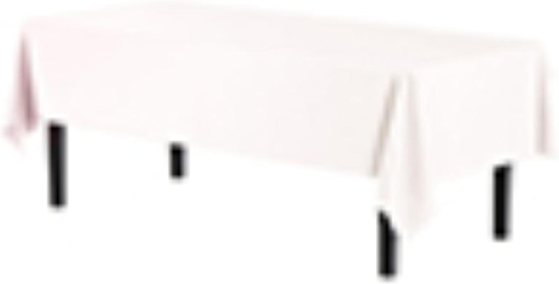 Exquisite 12-Pack Plastic Tablecloth 54x108 Rectangle Value Pack Plastic Table Cover - White - Image 3