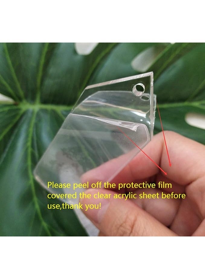 SLASA 15PCS Clear Blank Acrylic Keychains – 1/8" Thick (12.7 x 5.21 x 2.01 cm) Acrylic Tags for DIY Crafts, Personalized Keyrings, School Projects & Party Gifts - Image 2