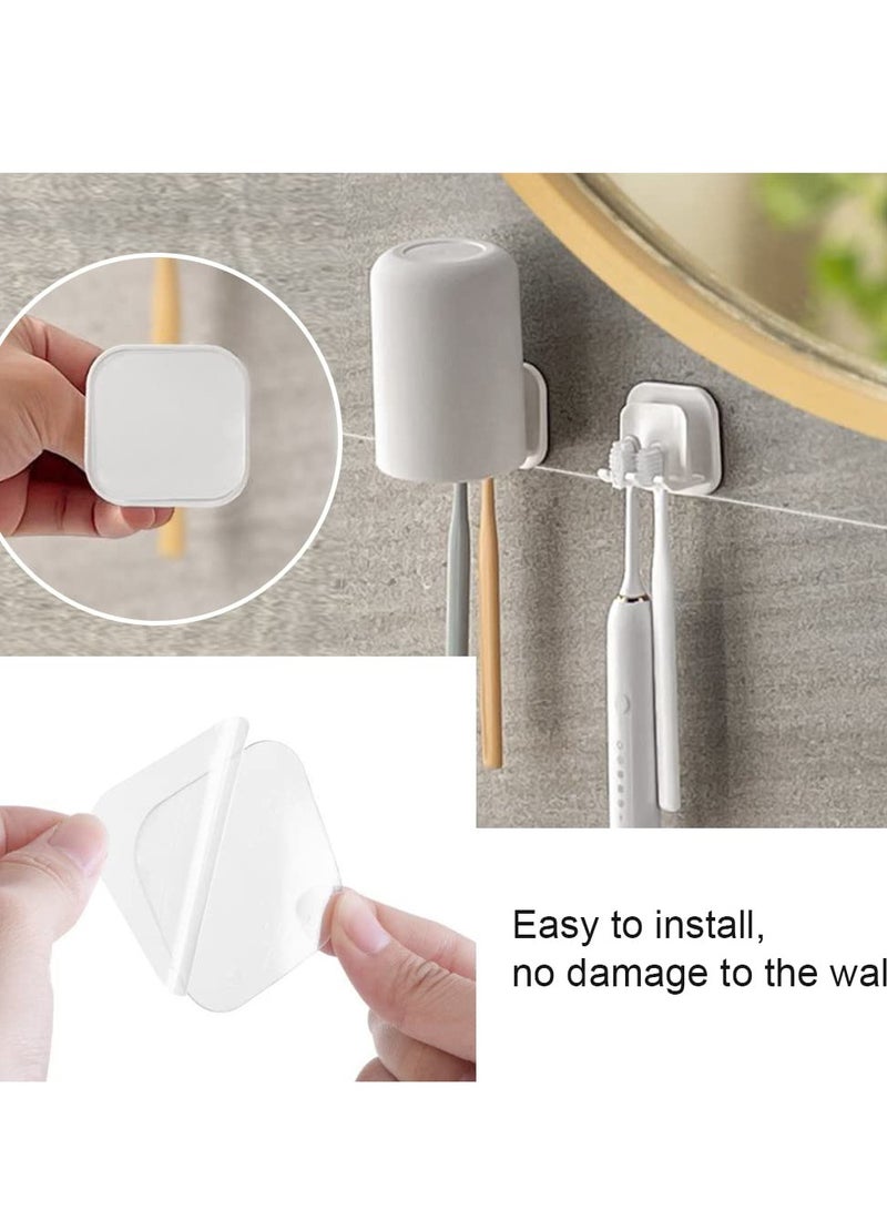 KASTWAVE Wall toothbrush holders Set, 4 Pcs Multi Function Razor Holder, Plug Hooks, 6 Pcs Self Adhesive Toothpaste Clips, Easy Install, Durable, for Bathroom, Kitchen - Image 3