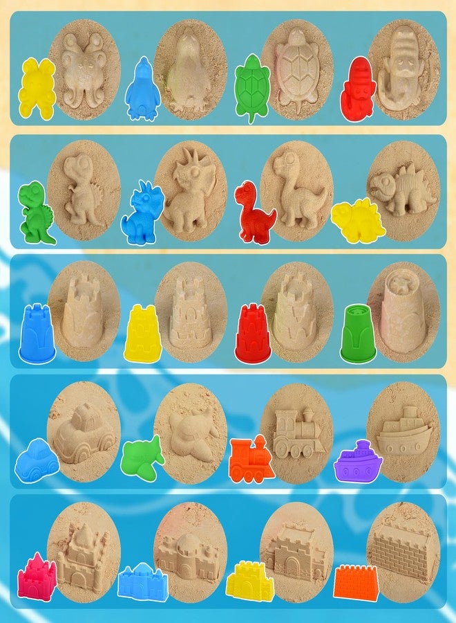 Fegalop Beach Toys for Kids,28PCS Sand Castle Building Kit with 3 Castle Bucket and Sand Molds,Shovels and Rakes,Mesh Bag,Sandbox Toys for Toddlers,Outdoor Travel Beach Toys for Kids Boys Girls Age 3-10 - Image 4