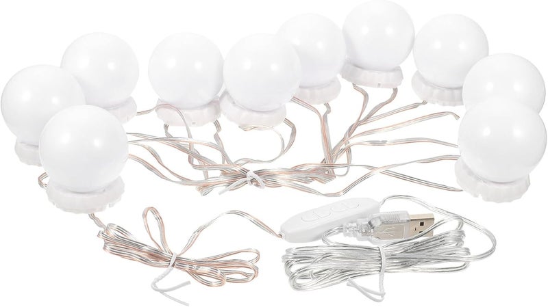مرآة الزينة LED مع إضاءة USB بثلاث درجات حرارة لونية، تركيبة إضاءة مكياج الحمام، أضواء زينة ساطعة بيضاء بكؤوس شفط لطاولة ا��زينة - Image 1