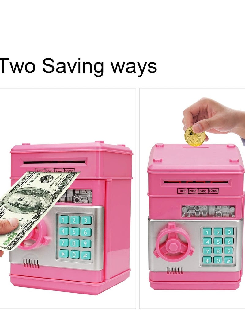 ELTRAZONE "ELTRAZONE Adevena Electronic Piggy Bank – Mini ATM with Password Protection, Cartoon Design for Kids (Pink)" - Image 5