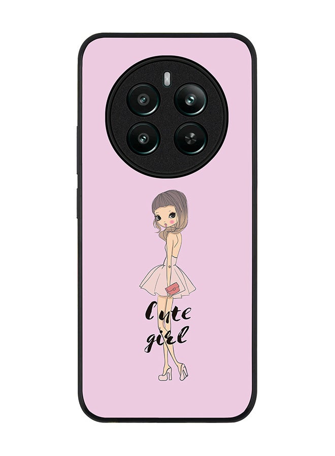 Stylizedd Rugged Black edge case for Realme 12 Plus 5G / Realme 12 4G, Slim fit Soft Case Flexible Anti Drop TPU Gel Thin Cover -  Coy Cute Girl - Image 1