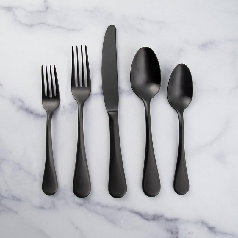 Cambridge Black Eloquence Satin Piece Flatware Set 20 Count - Image 5