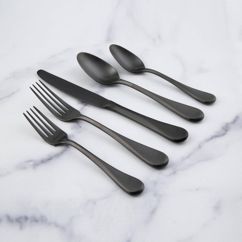 Cambridge Black Eloquence Satin Piece Flatware Set 20 Count - Image 4