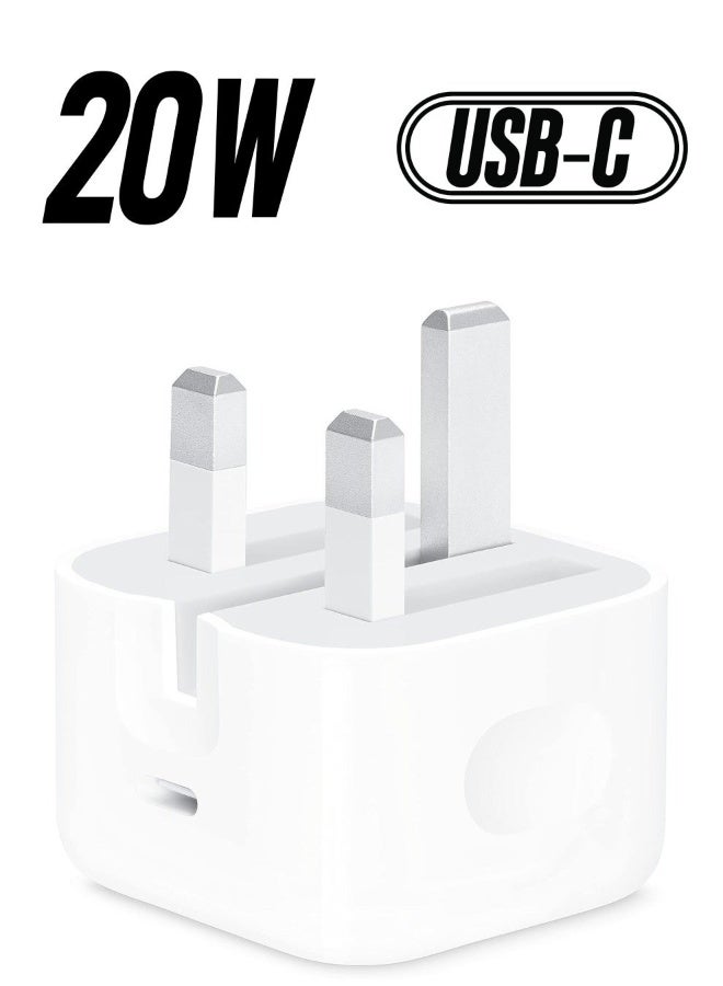 ZapLin 20W USB C Fast Charger for iPhone 17/16/15/14/13/12 Series iPad USB‑C Wall Power Adapter - Image 1