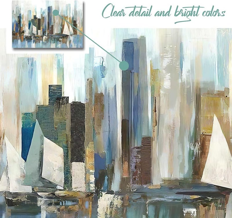 gaosoul Abstract New York Cityscape Canvas Wall Art - Image 3