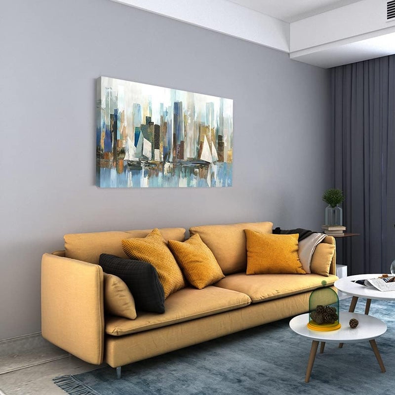 gaosoul Abstract New York Cityscape Canvas Wall Art - Image 5