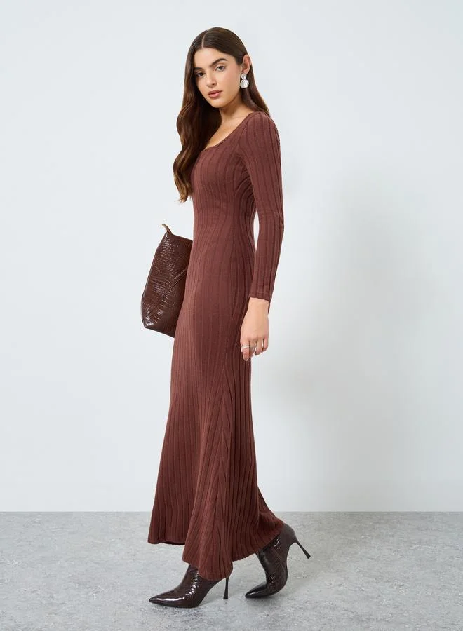 Take Two Women Solid Bodycon Ribbed Maxi Dress