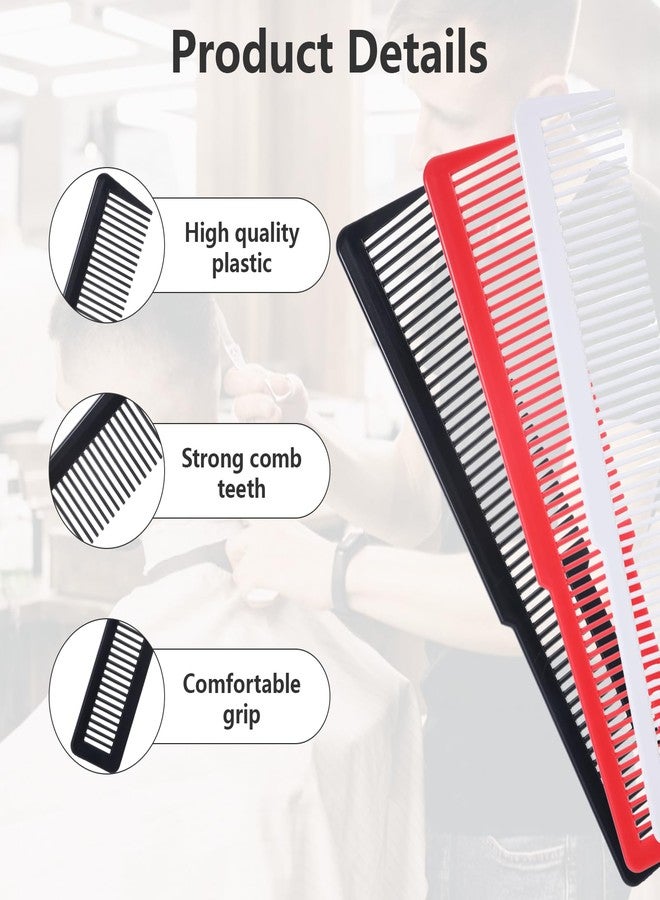 Mowouhn 12Pcs Plastic Barber Comb Professional,Colorful Hair Styling Combs for Men Women, Fine Tooth Pack of Hair Cutting Comb,Professional Barber Combs Set,All Purpose Clipper Combs for Men - Image 3