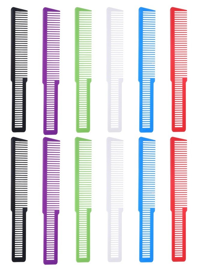 Mowouhn 12Pcs Plastic Barber Comb Professional,Colorful Hair Styling Combs for Men Women, Fine Tooth Pack of Hair Cutting Comb,Professional Barber Combs Set,All Purpose Clipper Combs for Men - Image 1