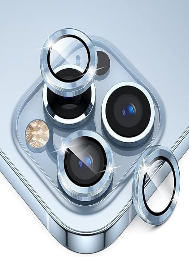 Next Next Store Camera Lens Protector, 9H Tempered Glass Metal Camera Lens Protector, Scratch Resistant Metal Camera Ring [HD Clear] [Corrosion Resistant] Shockproof Compatible with iPhone 12/12mini (Blue)
