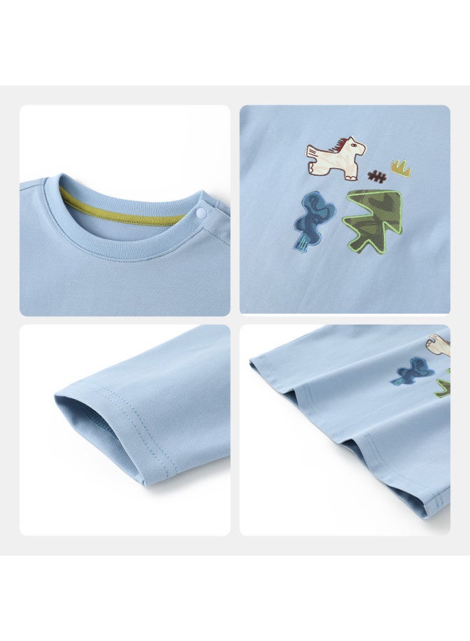 Versatile Solid Color] Boys' T-shirt Long Sleeve Spring/autumn Style Baby Top Children's 2025 Innerwear Girls - Image 5