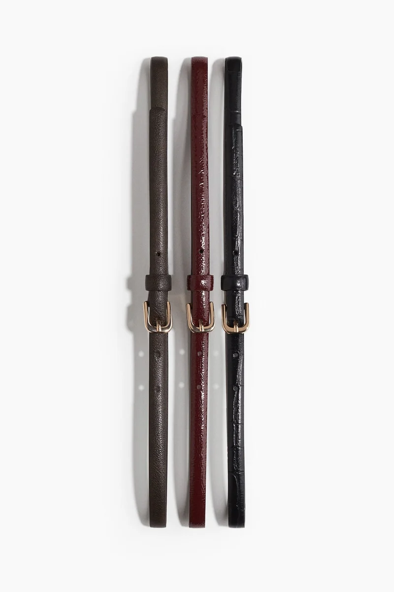 H&M 3-pack narrow belts