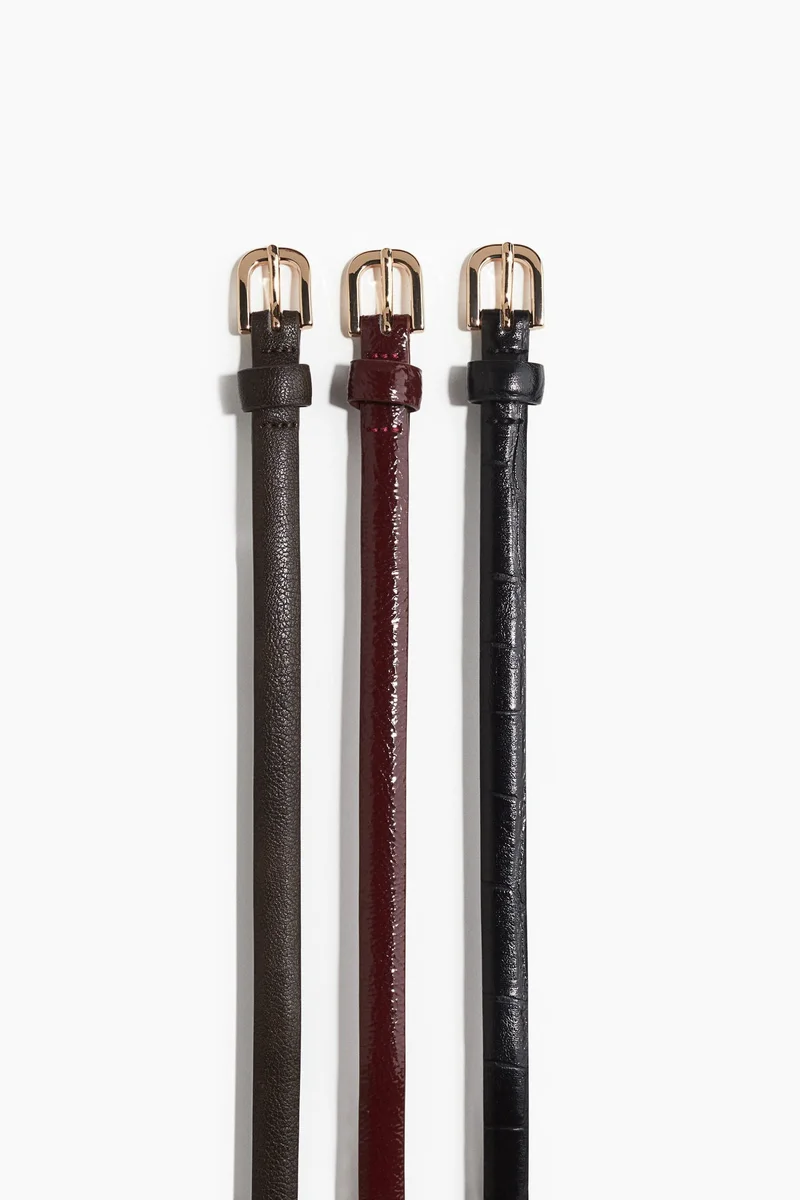 H&M 3-pack narrow belts