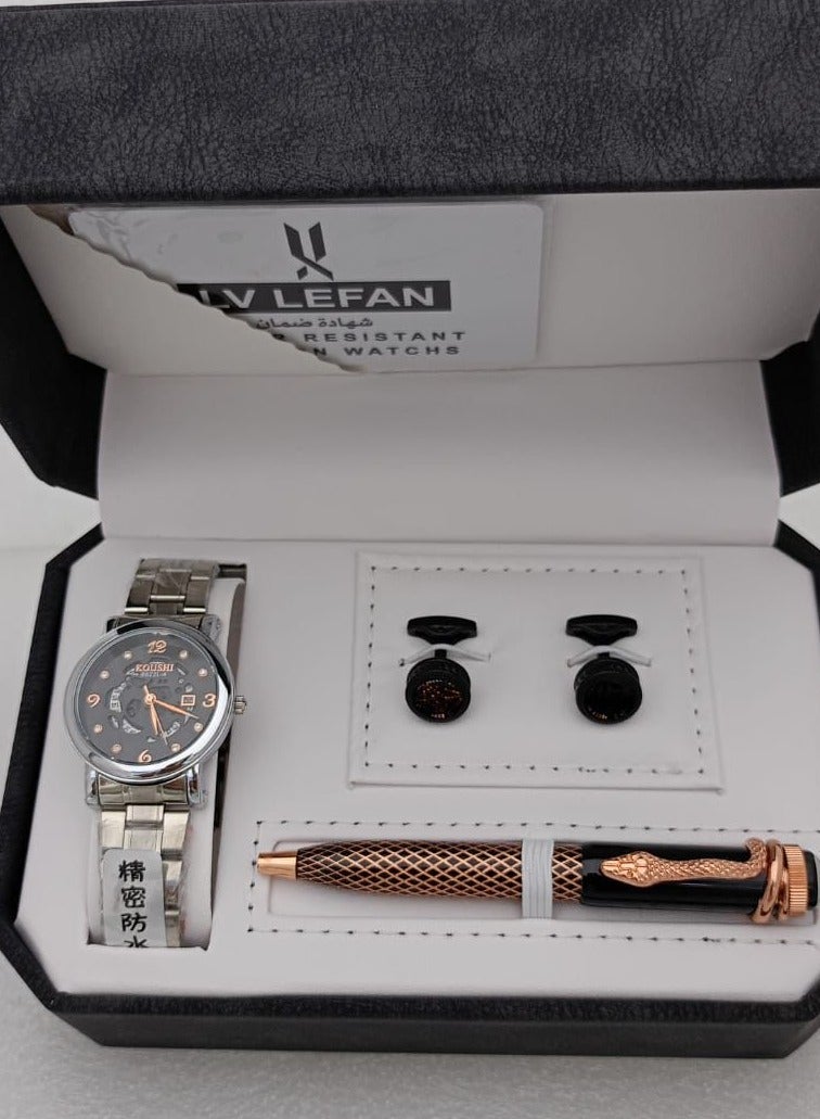 طقم ولادي مكون من :- ساعه-  قلم - كبك- علبه فخمة