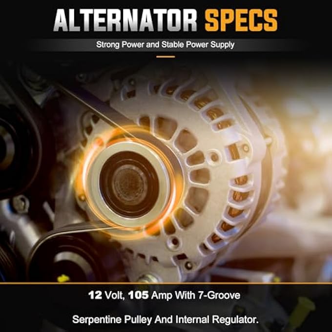 ILONPA Alternator Replacement Compatible with 06-08 Csx 2.0L, 04-08 Tsx 2.4L, 03-07 Honda Accord 2.4L, 06-11 Civic 2.0L, 07-11 Cr-V 2.4L, 03-11 Element 2.4L Replace AND0257 104210-3290 - Image 2