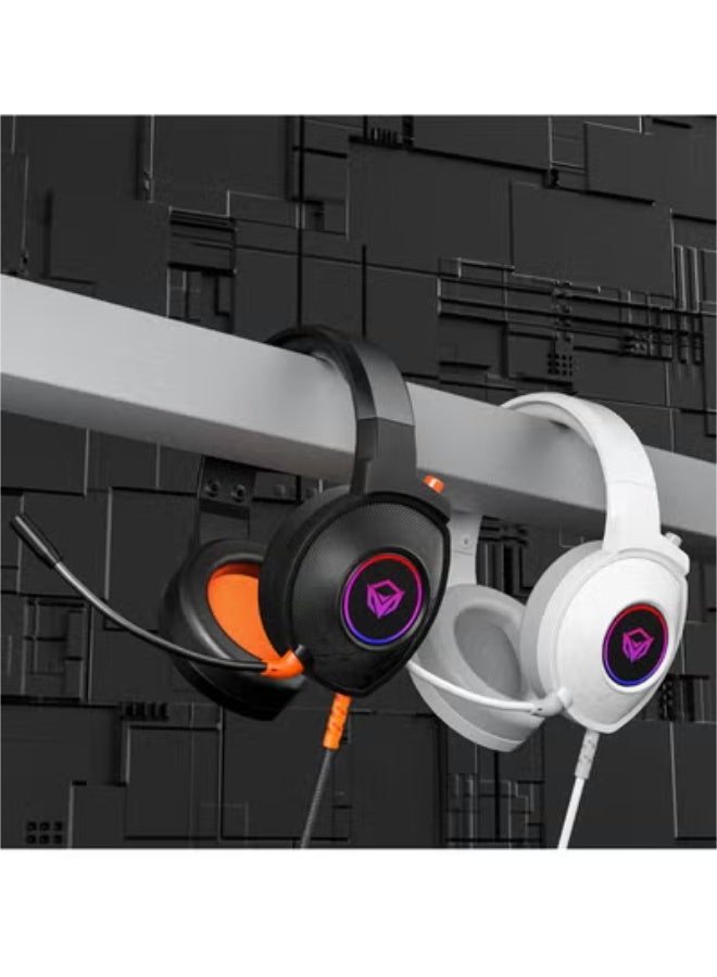 Meetion Virtual Gaming Headset HP012 RGB Lighting Effects 50mm Speaker Drivers 259g Lightweight Design High-Durability Headband 7.1 Virtual Surround Sound Omni-directional Noise-Cancelling Microphone (White) - Image 5
