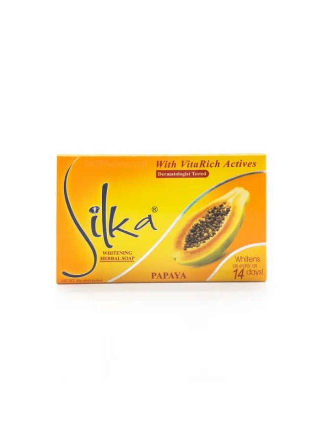 Silka Papaya With VitaRich Actives  Whitening Soap