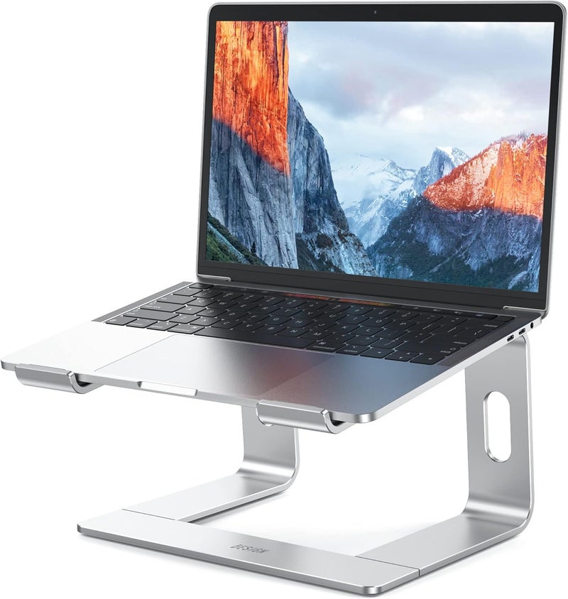 BESIGN LS03 Aluminum Laptop Stand, Ergonomic Detachable Computer Stand, Notebook Riser Compatible with Air, Pro, Dell, HP, Lenovo More 10-15.6" Laptops, Silver - Image 1