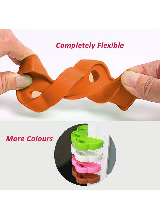 Safe-O-Kid Pack Of 2 Fit All Sleek Design Strong Silicone Door Stopperbrown - Image 3