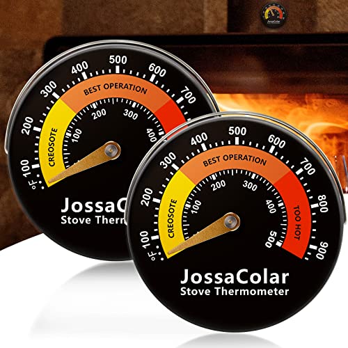 JossaColar Wood Stove Thermometer Magnetic Pipe Thermometers Fireplace Temperature Gauge Flue Thermometer for Avoiding Stove Fan Damage by Overheat (2 Pieces) - Image 1