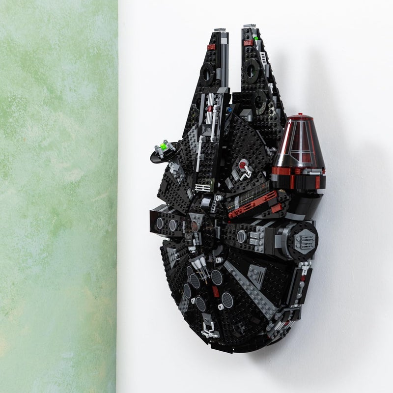 Brickify Wall Mount Compatible with LEGO Star Wars 75389 The Dark Falcon â€“ Premium Display Bracket for Rebuild the Galaxy Models â€“ Wall Display Mount Hook (Model Not Included)