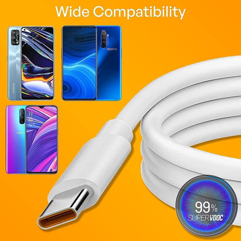 Lynacz Original Original 65W Type-C USB Cable Compatible With Realme 9 5G SE USB Cable Original Like Charger Cable | Quick, Dash, Warp, Dart, Flash, Turbo, Fast |Type C to USB-A HGFT997B67 - Image 3