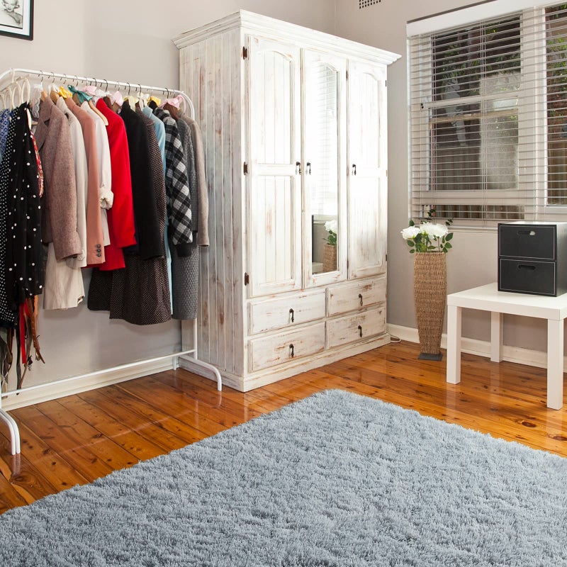 Andecor سجاد أنديكور الناعم والفاخر لغرفة النوم، 4 × 6 أقدام سجادة داخلية شاجي فاخرة للأطفال والرضع وسكن الطلاب وغرفة المعيشة وديكور المنزل، رمادي - Image 5
