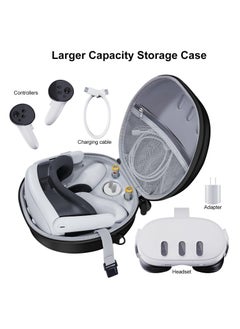 XICEN Hard Case Compatible with Meta Oculus Quest 3 VR Gaming Headset Touch Controllers,Waterproof Shockproof Carrying Bag with Mesh Pocket for Accessories, Suitable for Travel and Home Storag (Black)  - Image 4
