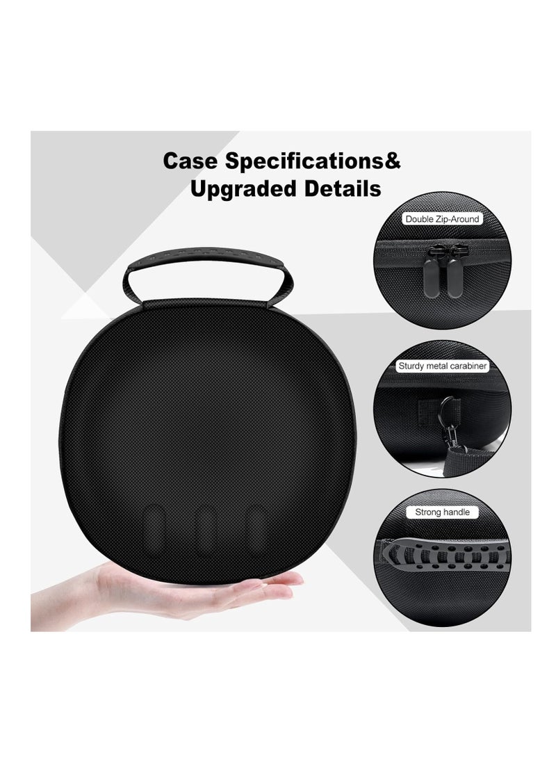 Hard Case Compatible with Meta Oculus Quest 3 VR Gaming Headset Touch Controllers,Waterproof Shockproof Carrying Bag with Mesh Pocket for Accessories, Suitable for Travel and Home Storag (Black)