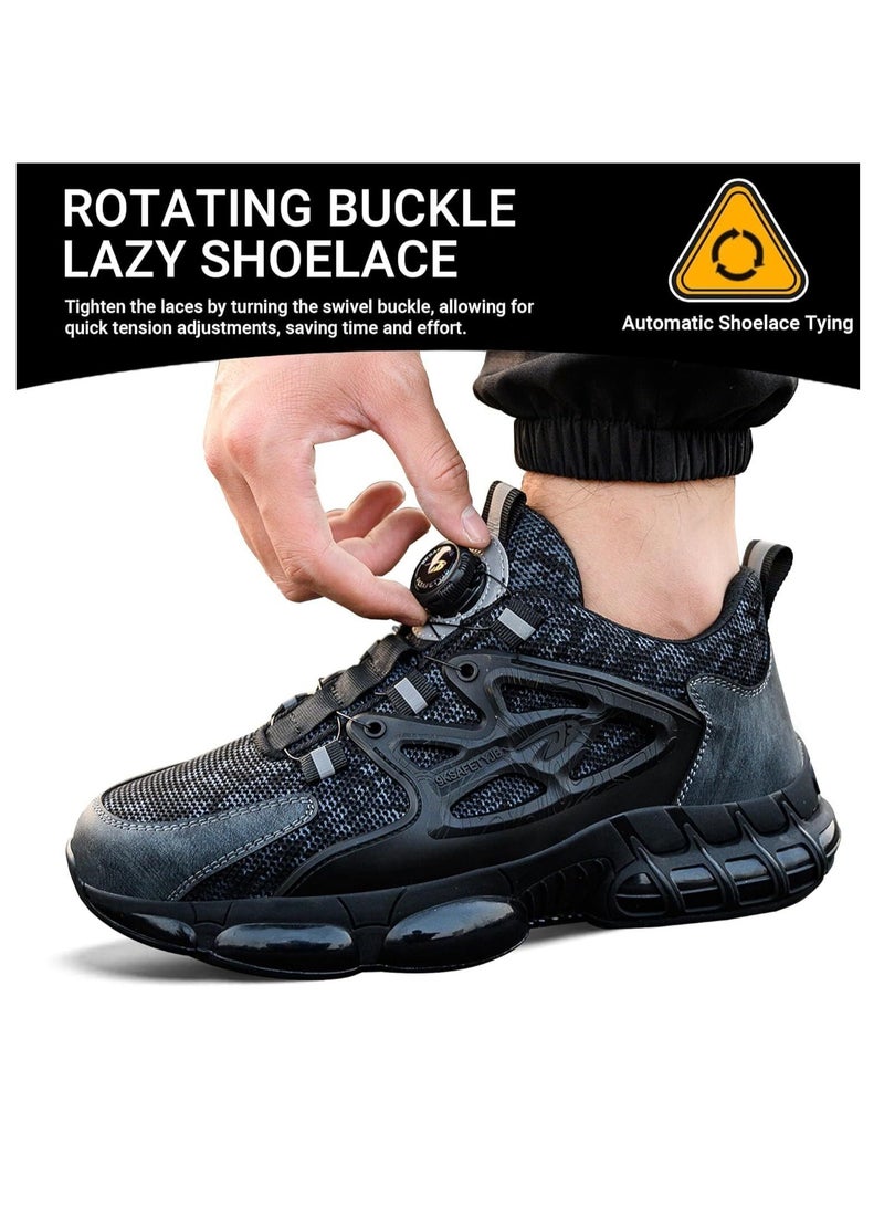 VICTGOAL Steel Toe Shoes for Men Lightweight Safety Shoes Comfortable Puncture Proof Slip On Indestructible Work Shoes.  - Image 4