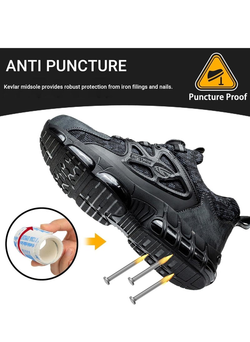 VICTGOAL Steel Toe Shoes for Men Lightweight Safety Shoes Comfortable Puncture Proof Slip On Indestructible Work Shoes.  - Image 5