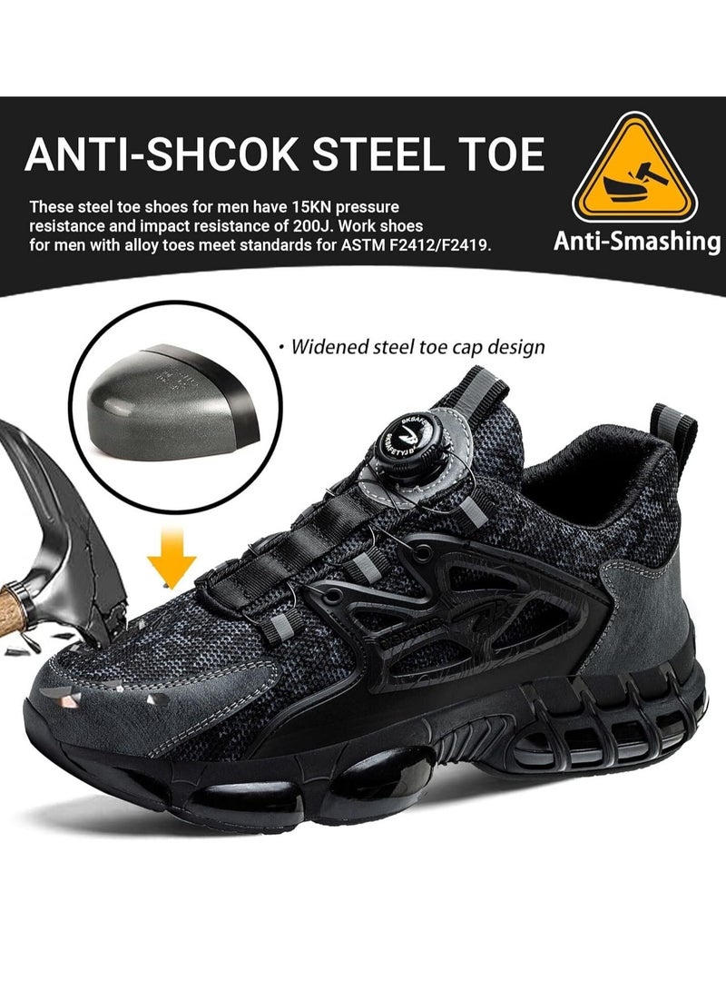 VICTGOAL Steel Toe Shoes for Men Lightweight Safety Shoes Comfortable Puncture Proof Slip On Indestructible Work Shoes.  - Image 3