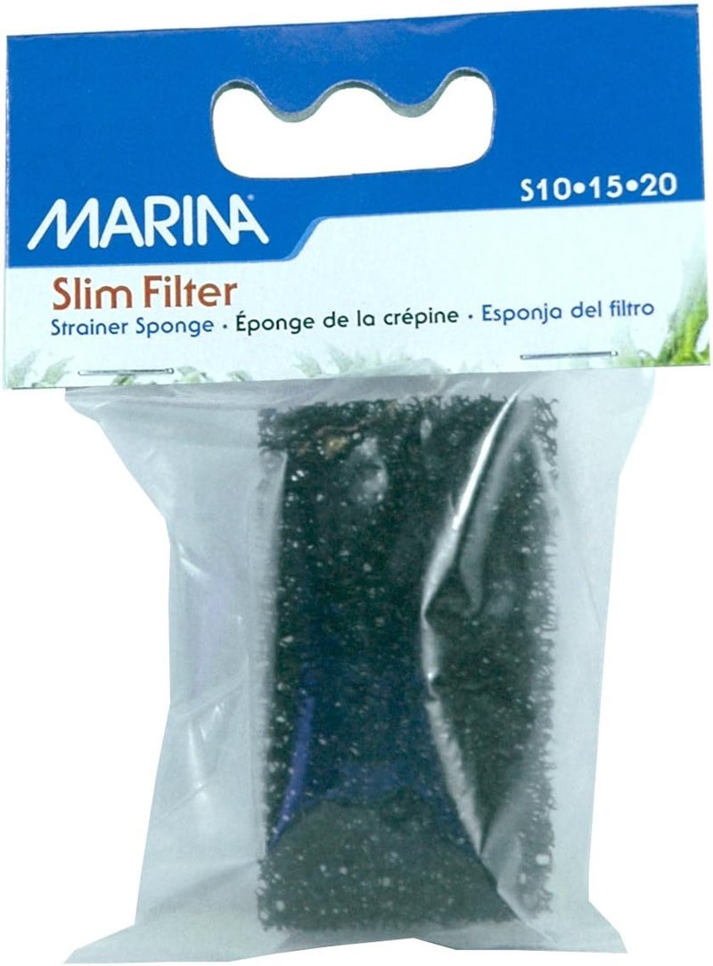 Marina Slim Filter Intake Strainer Sponge for Aquarium Filters - Replacement Media for S10, S15, S20 Models