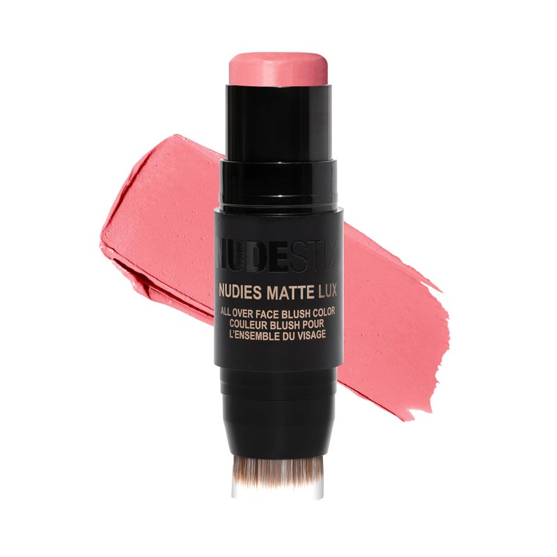 Nudestix Nudies Matte Lux - 3-in-1 Soft-Matte Blush Stick for Cheeks, Eyes & Lips with Built-In Brush | Cream-to-Powder Finish with Blurring Effect | Clean, Vegan, Travel-Friendly Makeup (Rosy Posy) - Image 1