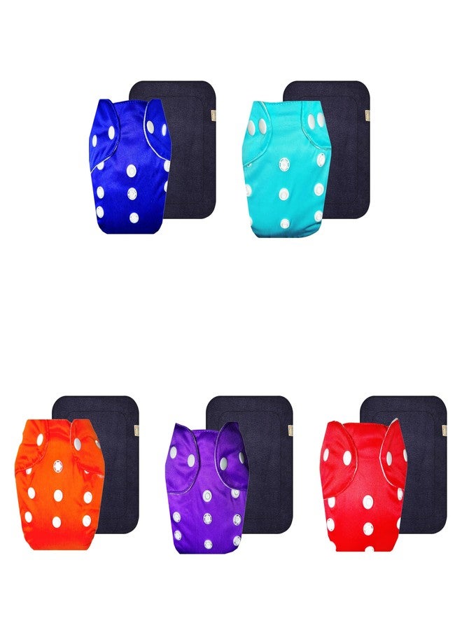 حفاضات قماشية دمبلدو لايت مع حشوة سوداء (عبوة من 5) | ناعمة ولطيفة | قابلة لإعادة الاستخدام والغسل | سهلة التنظيف | مثالية لفصل الصيف الهندي | من 3 أشهر إلى سنتين | مناسبة للجنسين - Image 1