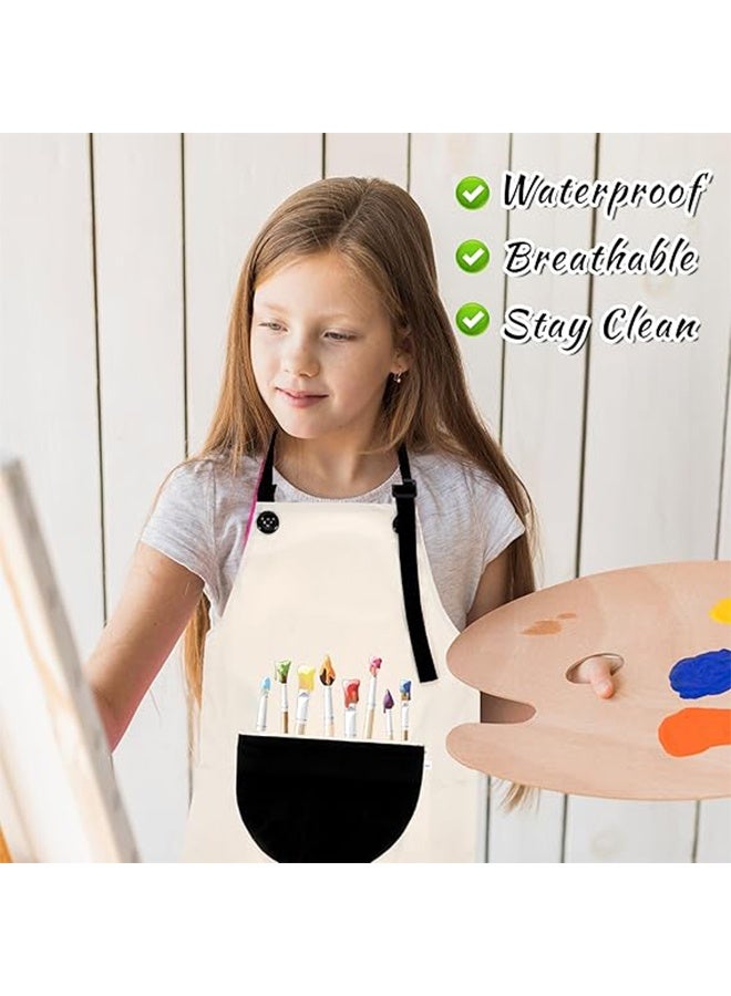 Kid Art Apron,Kids Painting Apron with Pocket,Art Smock for Children Adjustable Waterproof ,Kids Aprons for Painting Cooking Crafting Arts Gardening - Image 5