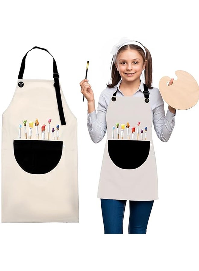 Kid Art Apron,Kids Painting Apron with Pocket,Art Smock for Children Adjustable Waterproof ,Kids Aprons for Painting Cooking Crafting Arts Gardening - Image 1