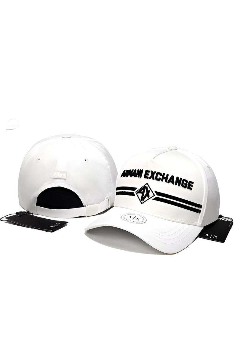 Armani Exchange Armani Exchange Men's White Logo Baseball Cap - Image 4
