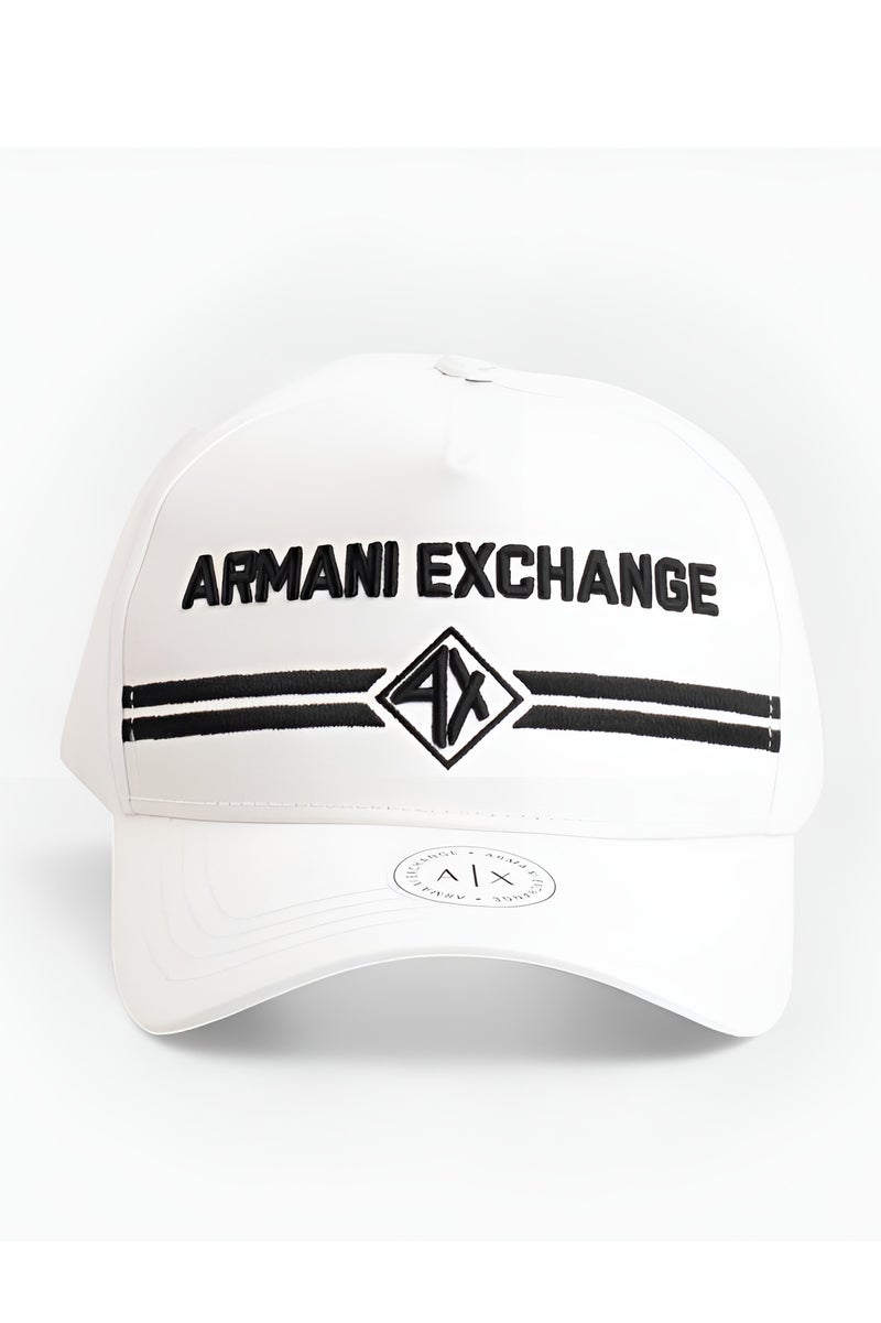 Armani Exchange Armani Exchange Men's White Logo Baseball Cap - Image 3