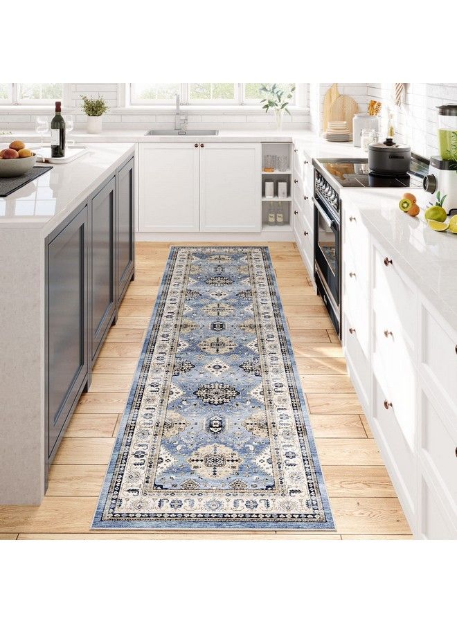 Dripex سجادة بوهو فارسية 2 × 6 قابلة للغسل وممر متهالك وميدالية شرقية وسجادة غير قابلة للانزلاق ولا تتساقط سجادة مطبخ قابلة للطي وسجادة رقيقة للمدخل لغرفة المعيشة وغرفة النوم - Image 1