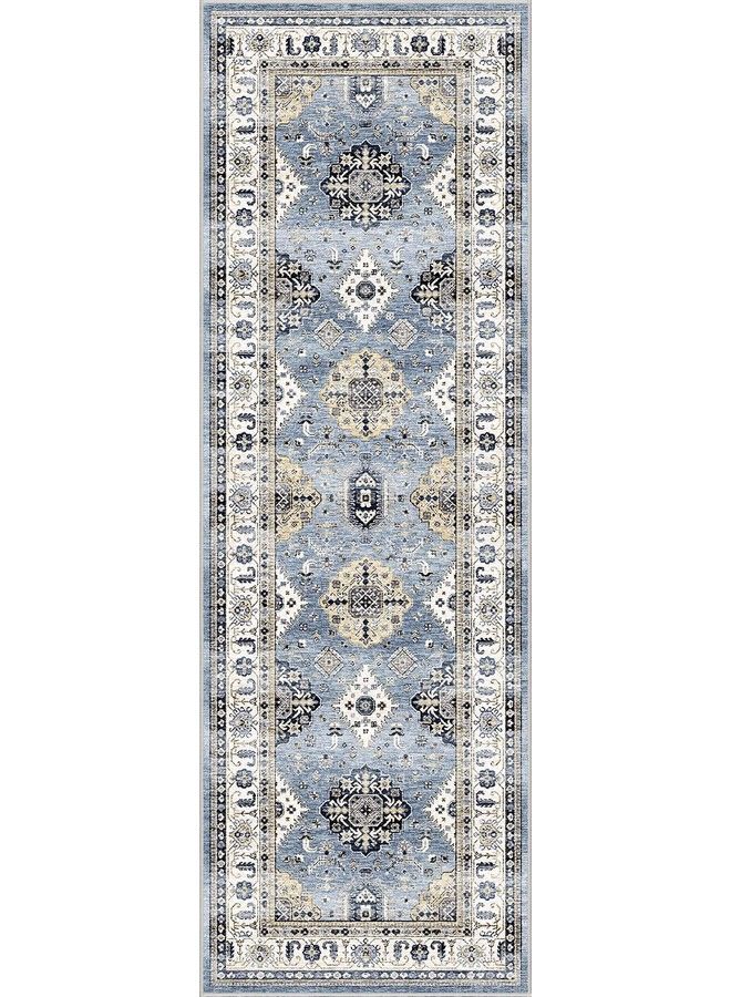 Dripex سجادة بوهو فارسية 2 × 6 قابلة للغسل وممر متهالك وميدالية شرقية وسجادة غير قابلة للانزلاق ولا تتساقط سجادة مطبخ قابلة للطي وسجادة رقيقة للمدخل لغرفة المعيشة وغرفة النوم - Image 3